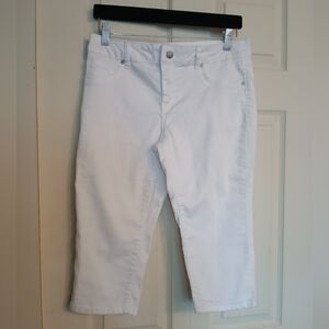 D Jeans White Jean Cotton+Polyester Capris Size 8